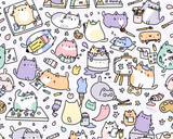 Artsy Cats! Kawaii Kitty Doodle Art Print