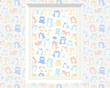 Kitty Dance Off! Kawaii Cat Doodle Art Print