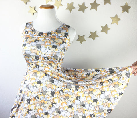 Cats, Kitties and a Spy! - Kawaii Doodle Skater Dress