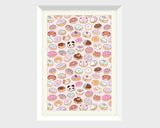 Mmm.. Donuts! Kawaii Donut Doodle Art Print