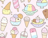 I love Ice Cream! - Kawaii Doodle Art Print