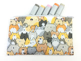 Cats, Kitties and a Spy! Kawaii Doodle Zipper Pouch