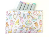 I Love Ice Cream! - Kawaii Doodle Zipper Pouch