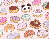 Mmm.. Donuts! Kawaii Donut Doodle Art Print