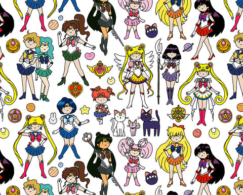 Sailor Moon Doodle - Sailor Senshi Art Print