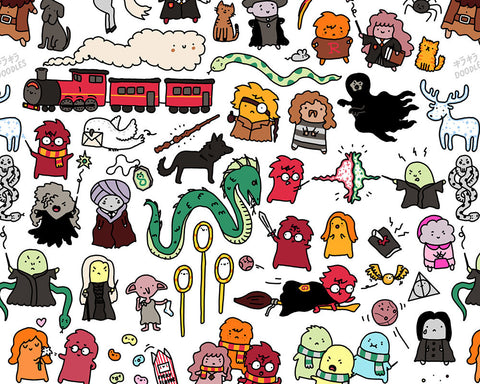 Chibi Harry Potter Doodle Art Print