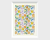 Cute Pokemon Doodle Art Print