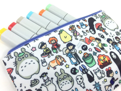 Kawaii Ghibli Doodle Zipper Pouch