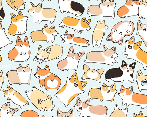 Corgilicious Corgi Doodle Art Print