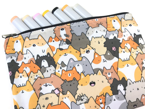 Cats, Kitties and a Spy! Bigger Doodle Zipper Pouch