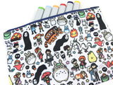 Bigger Kawaii Ghibli Doodle Zipper Pouch