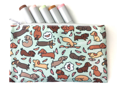 Wiener Dog Wonderland Zipper Pouch