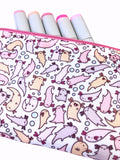 Adorable Axolotl Doodle Zipper Pouch