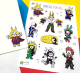 Onesie For All! Kawaii My Hero Academia Vinyl Sticker Sheet A5