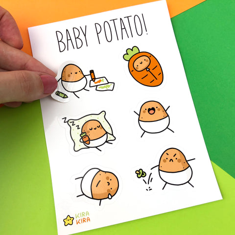 Baby Potato Sticker Sheet A6