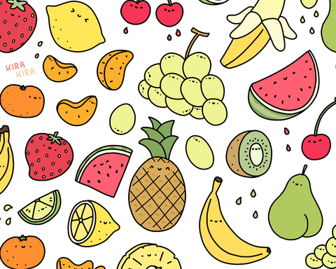 Juicy Fruits Doodle Art Print – KiraKiraDoodles