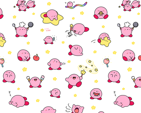 Kawaii Kirby Doodle Art Print