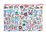 Bigger Animals with Scarves Cute Winter Animals Pouch