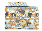 Cats, Kitties and a Spy! Bigger Doodle Zipper Pouch